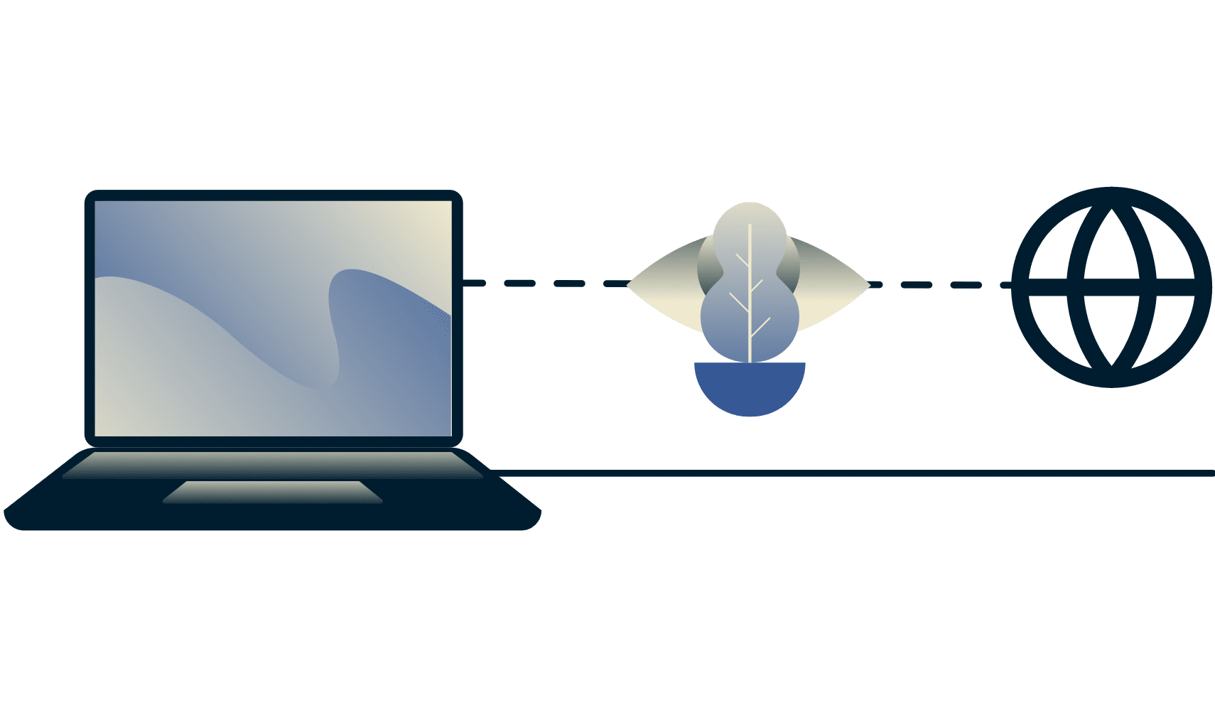 C&oacute;mo evitar las limitaciones con una VPN: diagrama que muestra a un ISP incapaz de determinar si un usuario est&aacute; haciendo streaming de video.
